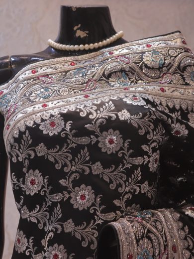 "The Midnight Black" Premium Banarasi Silk Saree