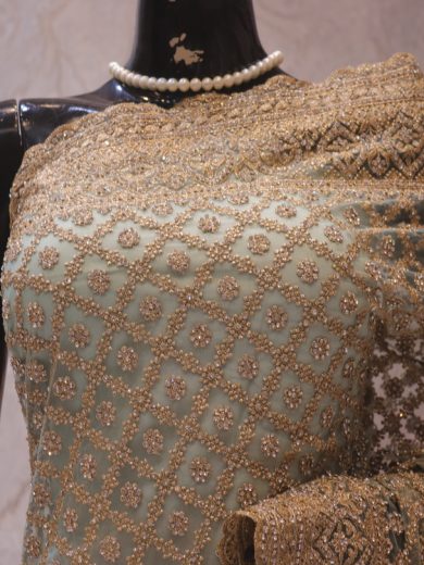 "The Pastel Green" Premium Designer Saree