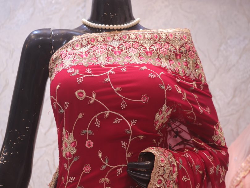 “The Raspberry Sorbet” Premium Designer Saree