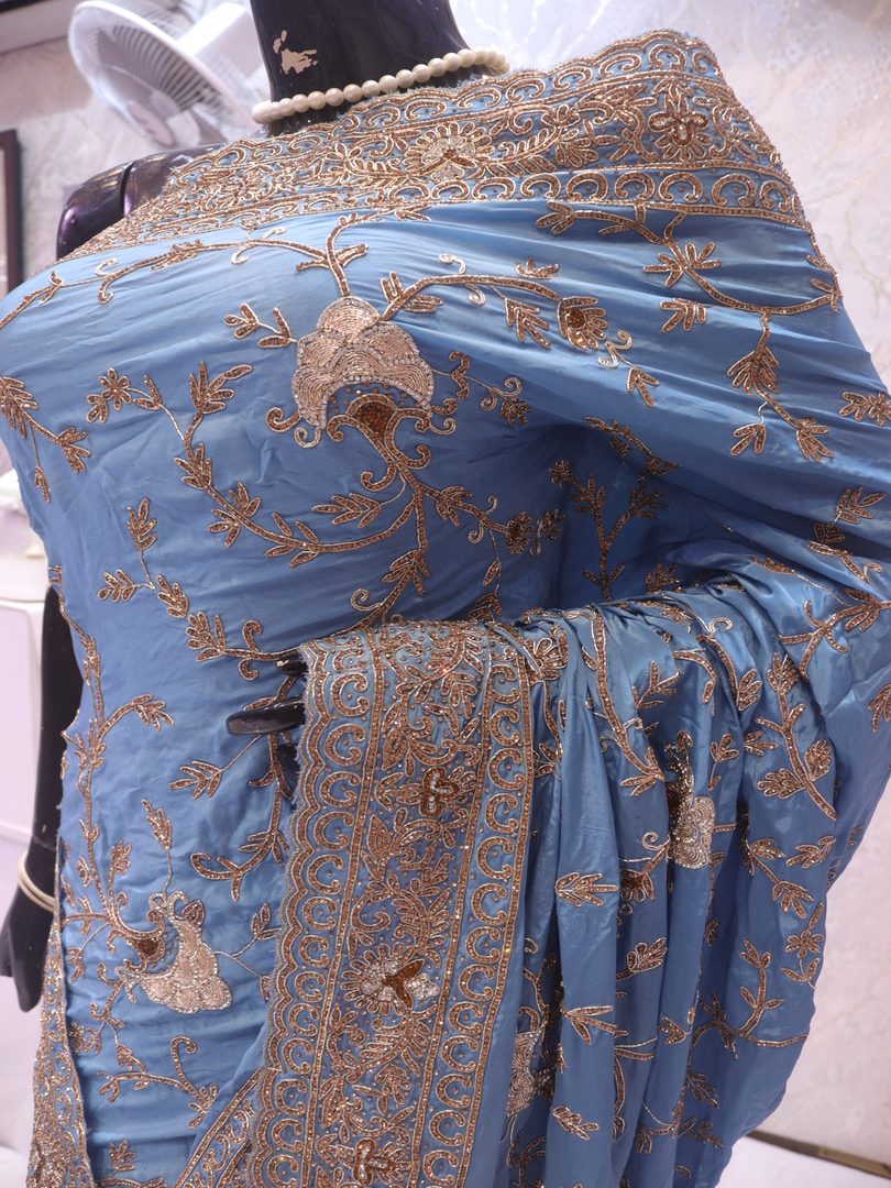 “The Baby Blue Eyes” Premium Designer Saree - Image 4