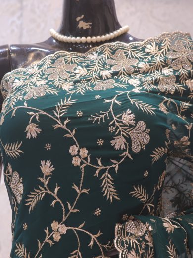 "The Peacock Green" Premium Designer Saree