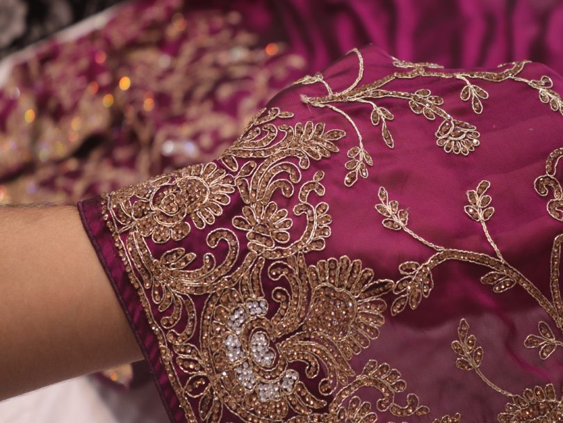"The Wine Splash" Premium Designer Saree - Image 5