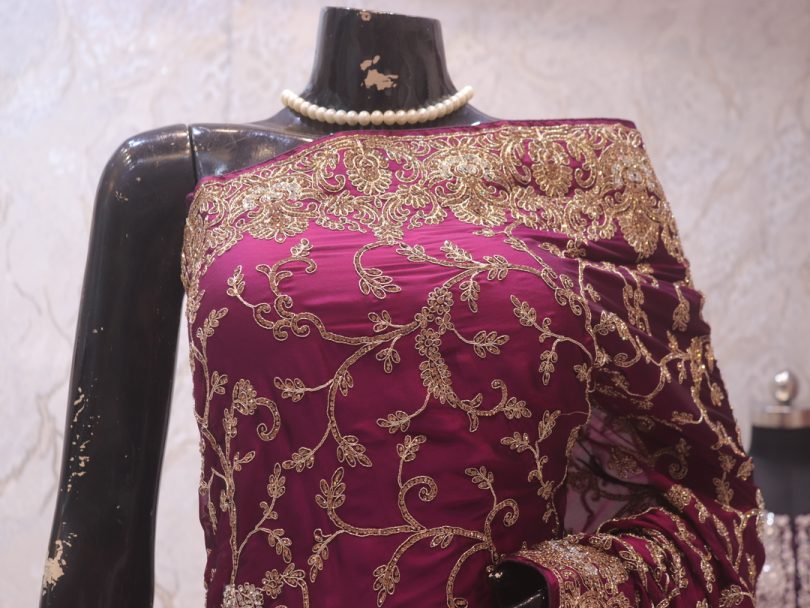 "The Wine Splash" Premium Designer Saree