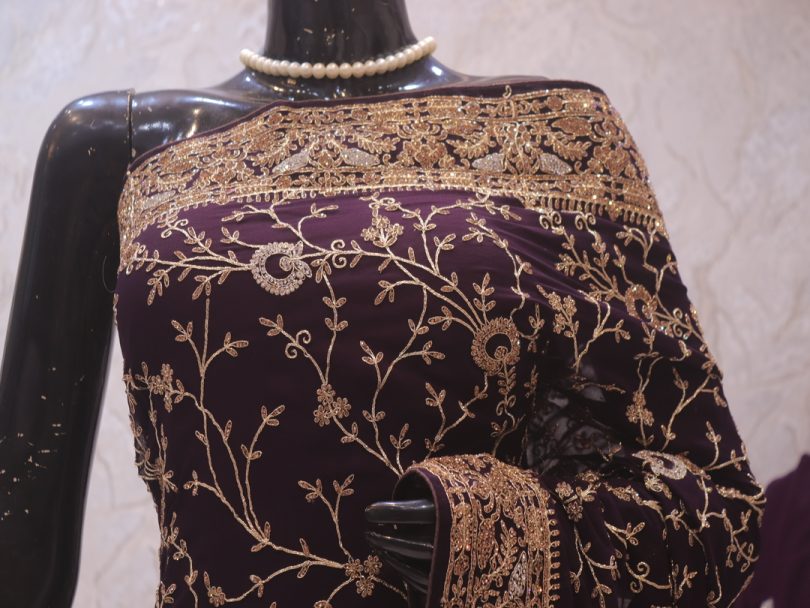 “The Mulberry Splash” Premium Designer Saree