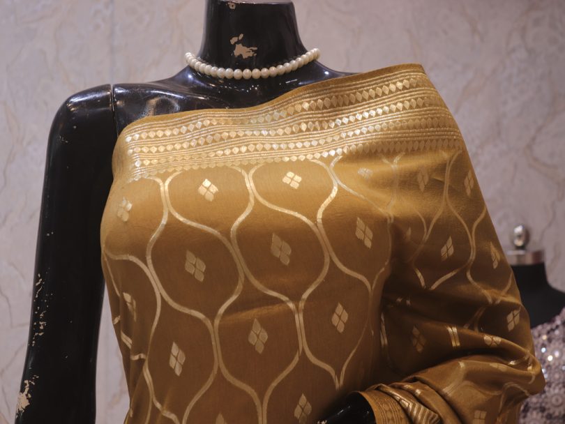 "The Golden Brown" Premium Banarasi Silk Saree