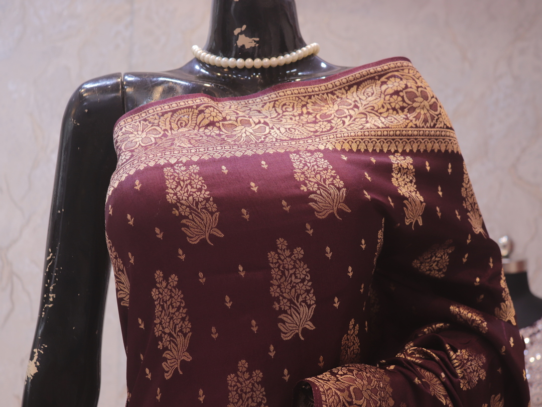 "The Dark Chocolate" Premium Banarasi Silk Saree