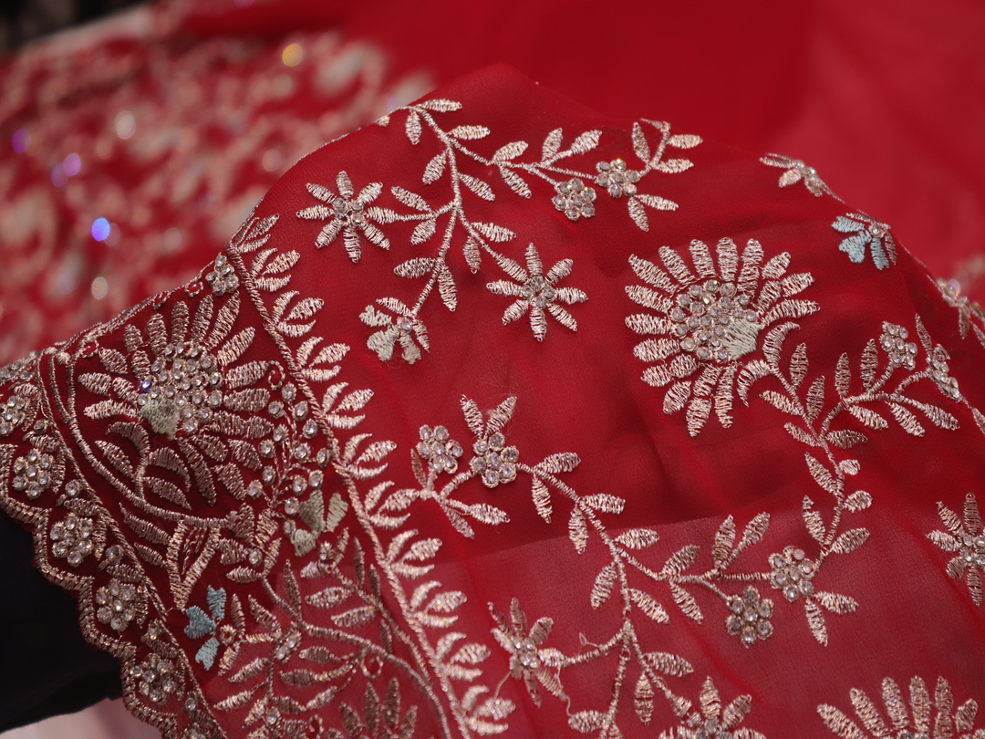 "The Persian Red" Premium Designer Saree - Image 5