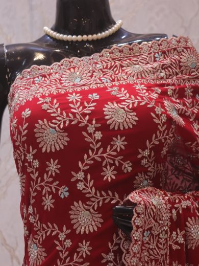 "The Persian Red" Premium Designer Saree