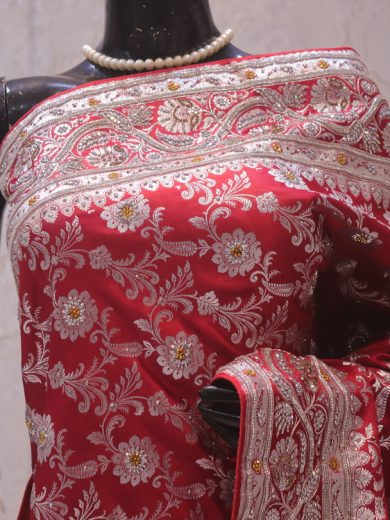 "The Raspberry Sorbet" Premium Banarasi Silk Saree
