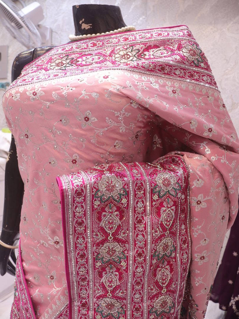 "The Pink Duet" Vol 5 Premium Banarasi Silk Saree - Image 4