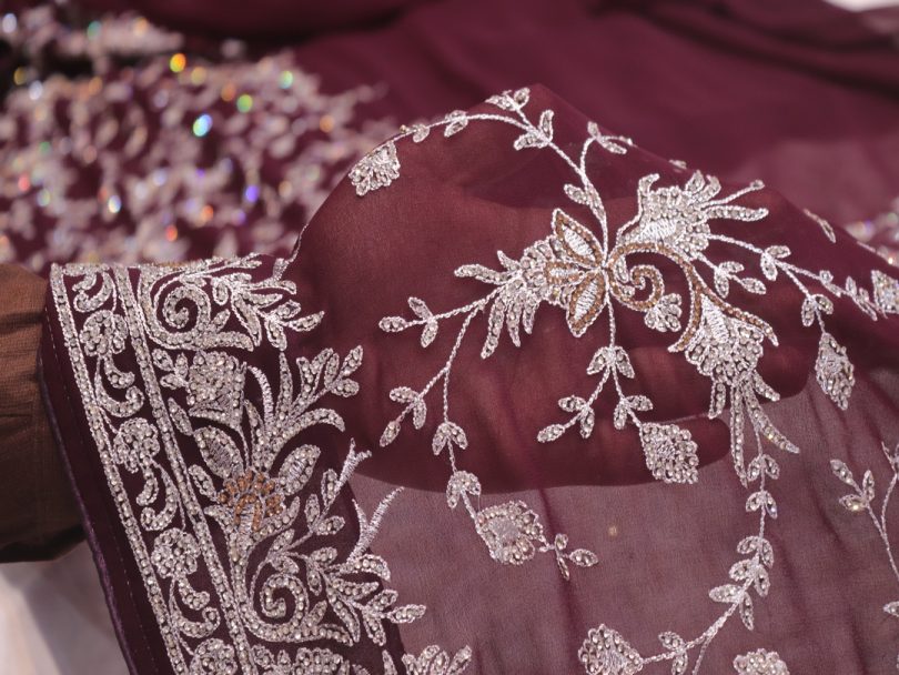 “The Mulberry Crystals” Premium Designer Saree - Image 5