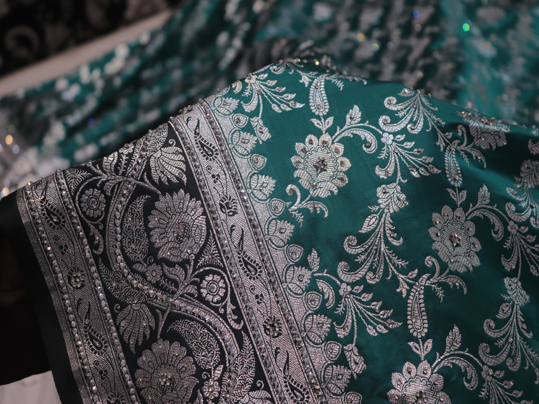 "The Persian Green" Vol 7 Premium Banarasi Silk Saree - Image 5