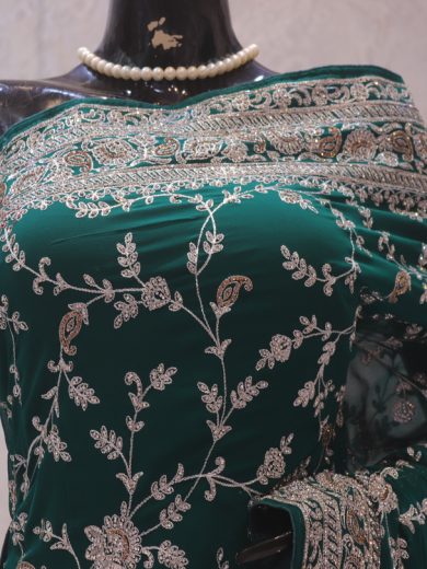 “The Persian Green” Premium Designer Saree