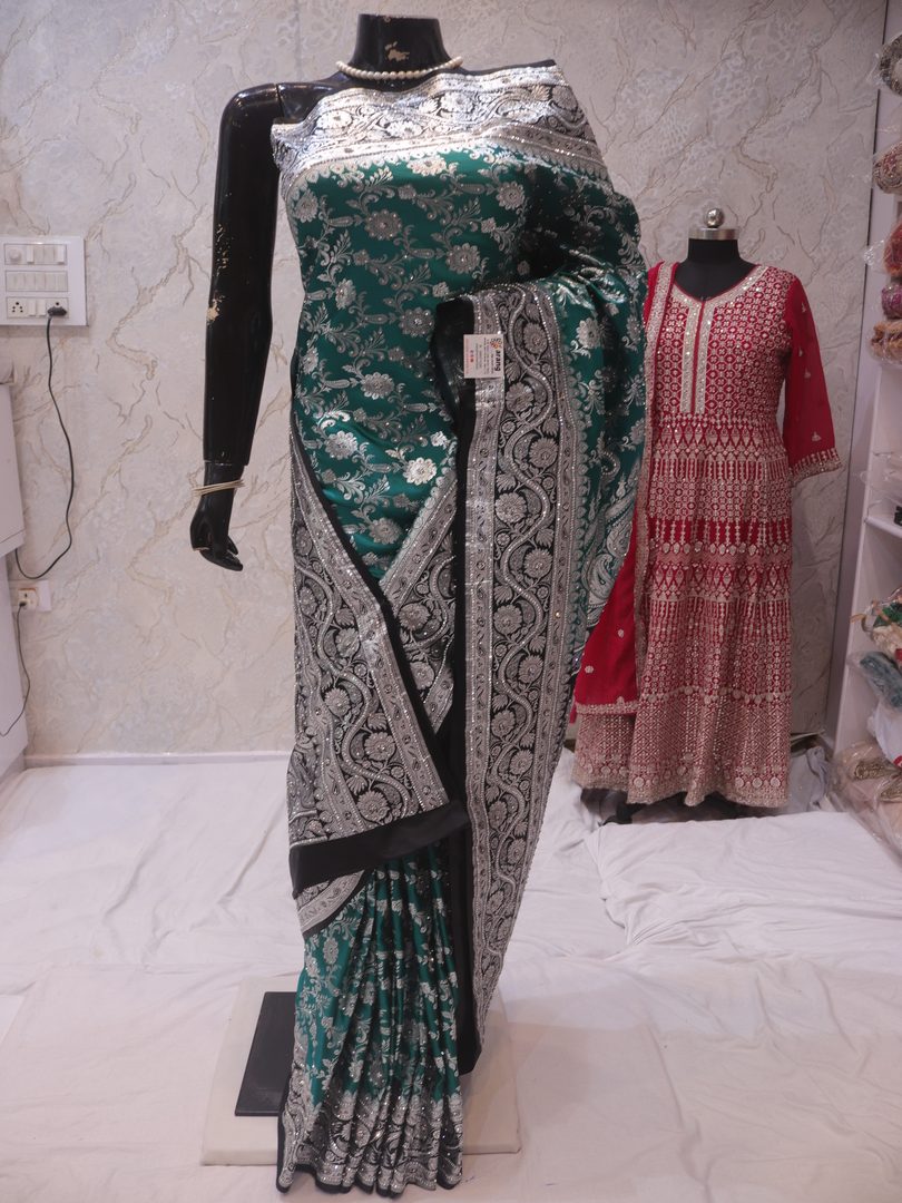 "The Persian Green" Vol 7 Premium Banarasi Silk Saree - Image 3