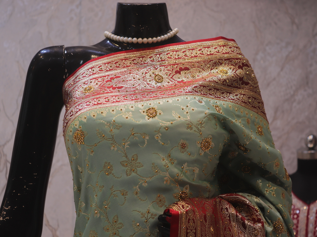 "The Sea Green Duet" Vol 2 Premium Banarasi Silk Saree