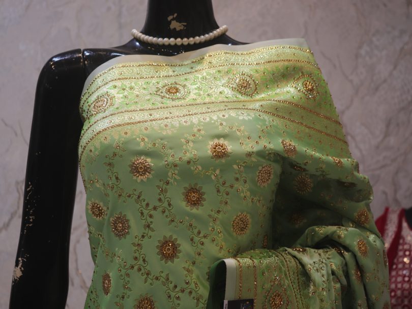 "The Apple Green" Premium Banarasi Saree