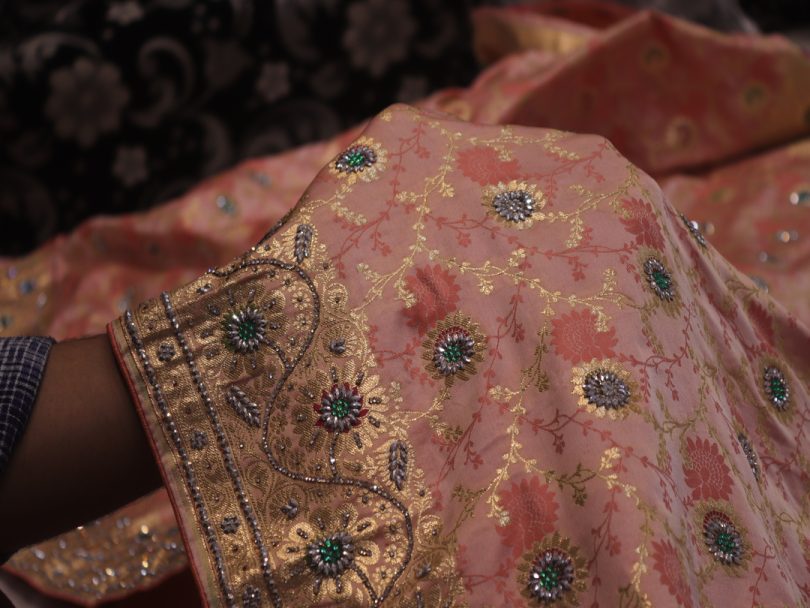 "The Peach Petals" Premium Banarasi Silk Saree - Image 5