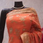 "The Aesthetic Orange" Premium Banarasi Chiffon Saree