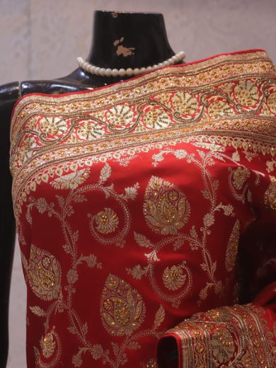 "The Crimson Red" Premium Banarasi Silk Saree