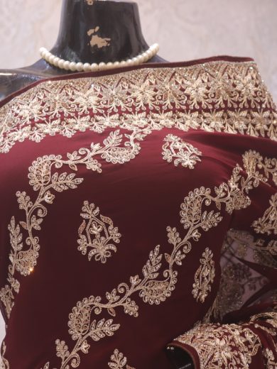 “The True Garnet” Premium Designer Saree