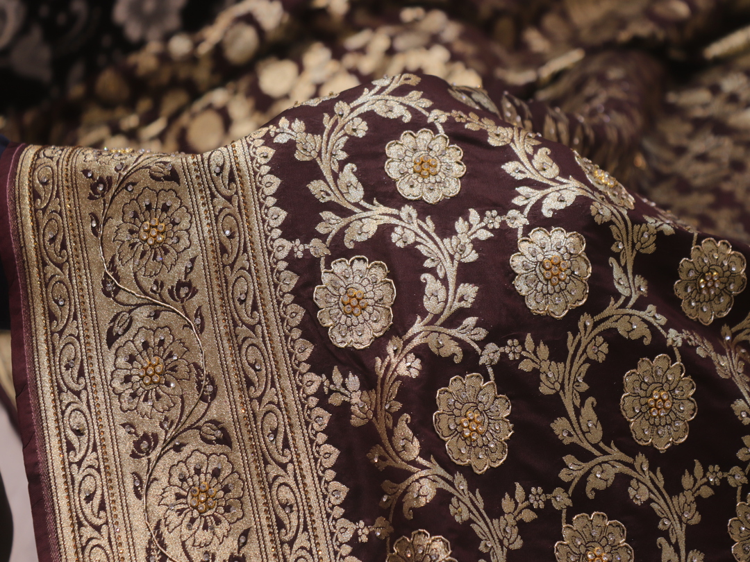 "The Black Coffee" Premium Banarasi Silk Saree - Image 5