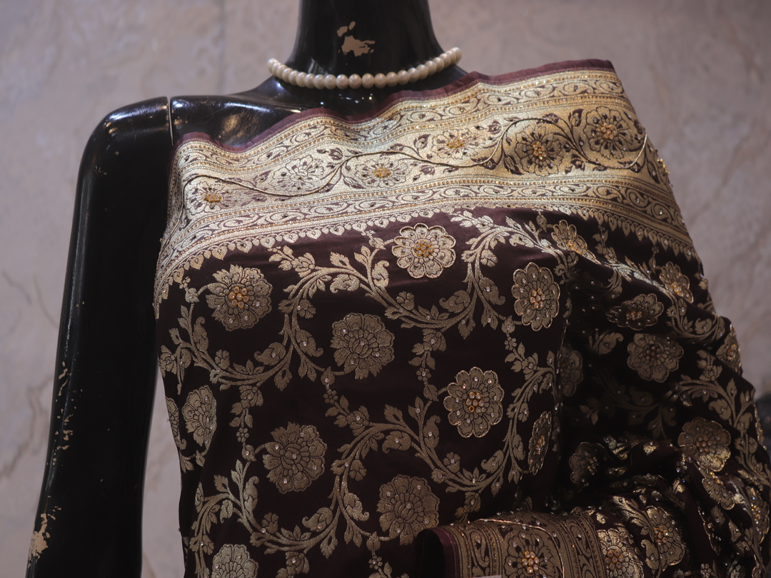 "The Black Coffee" Premium Banarasi Silk Saree