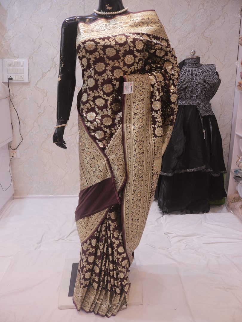 "The Black Coffee" Premium Banarasi Silk Saree - Image 3