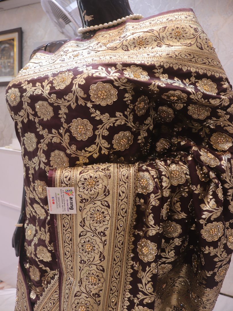 "The Black Coffee" Premium Banarasi Silk Saree - Image 4