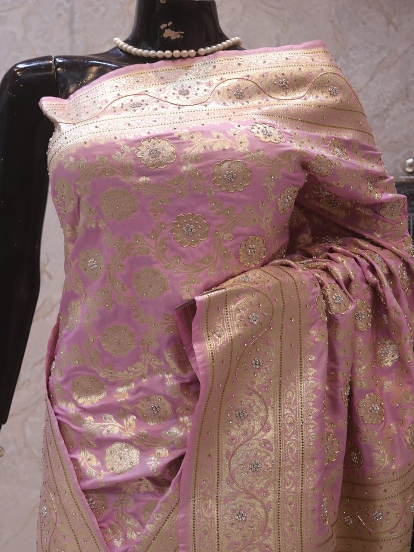 "The Baby Pink" Premium Banarasi Silk Saree - Image 2