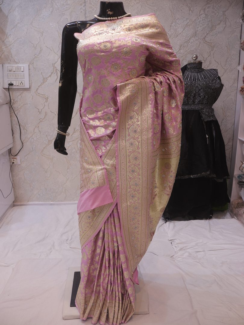 "The Baby Pink" Premium Banarasi Silk Saree - Image 3