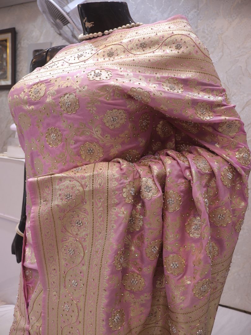 "The Baby Pink" Premium Banarasi Silk Saree - Image 4