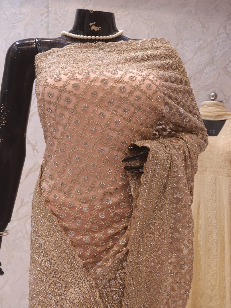 "The Pastel Peach" Premium Designer Saree - Image 2