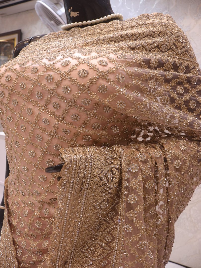 "The Pastel Peach" Premium Designer Saree - Image 4