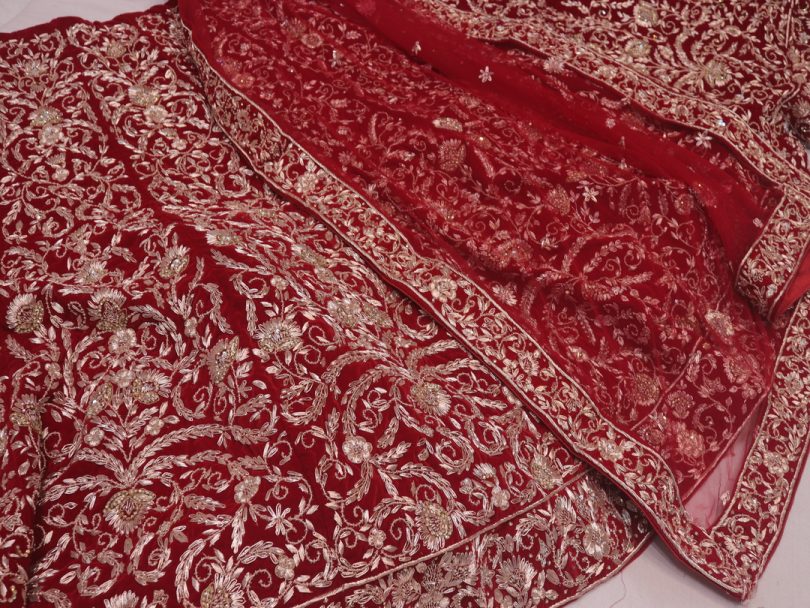 "The Carmine Red" Premium Bridal Lehenga - Image 5