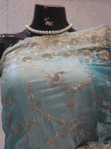 “The Turkish Blue” Premium Designer Saree
