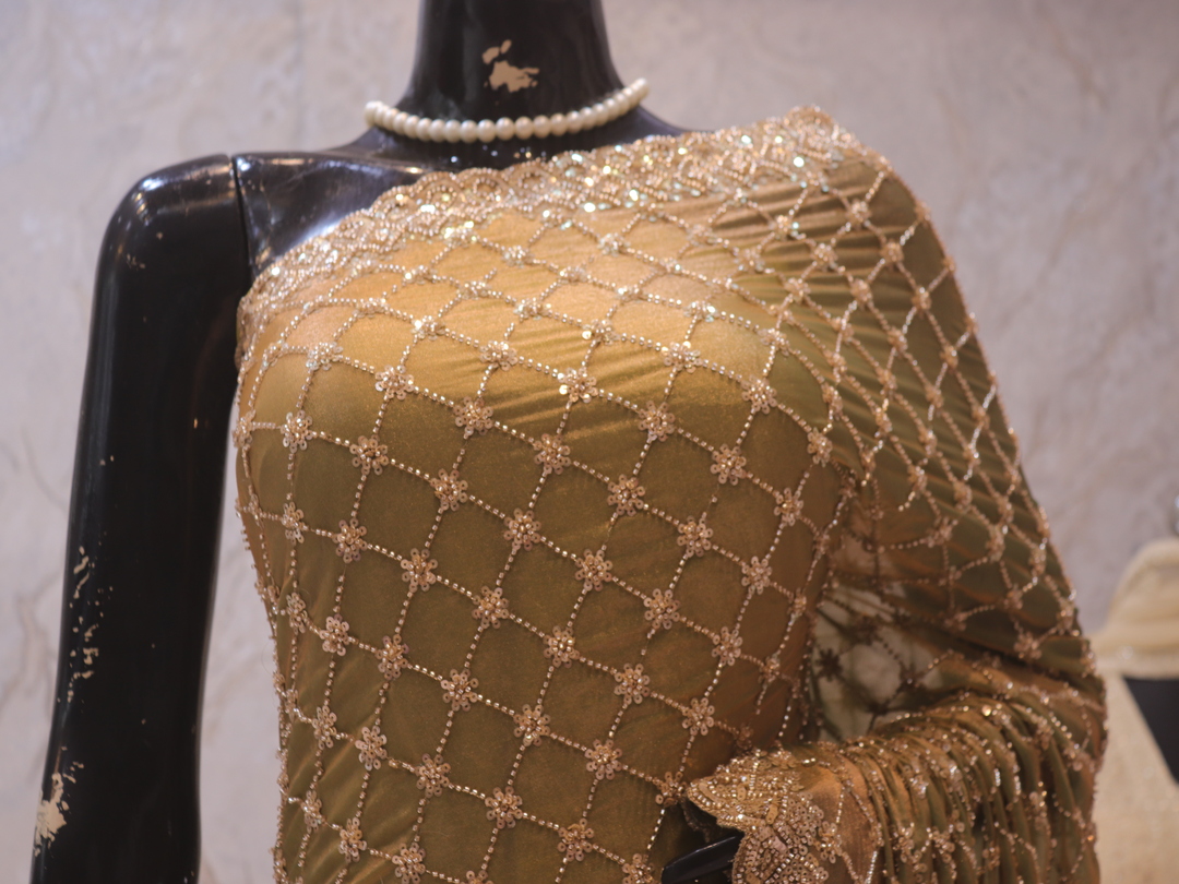 "The Golden Olive" Premium Designer Saree