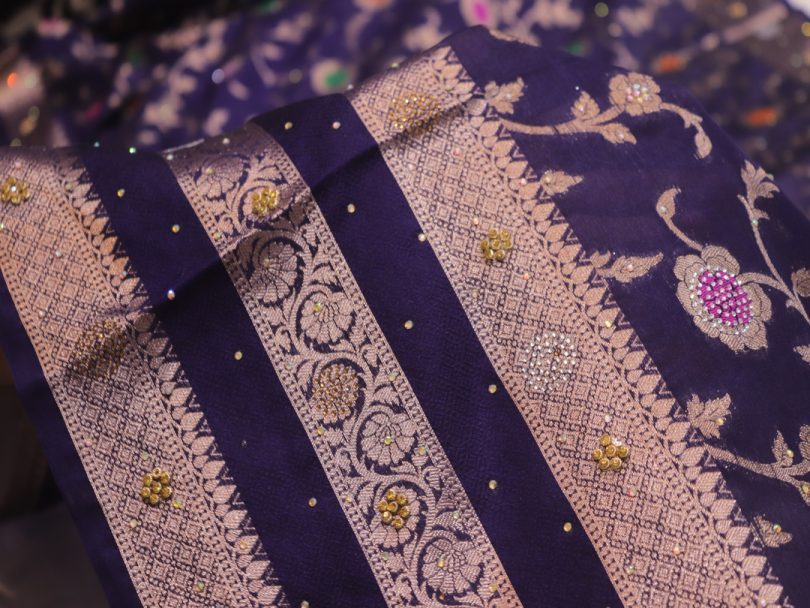"The Prussian Blue" Premium Banarasi Silk Saree - Image 5