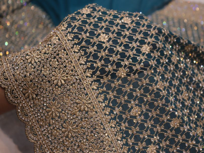 "The Peacock Blue" Premium Designer Saree - Image 5