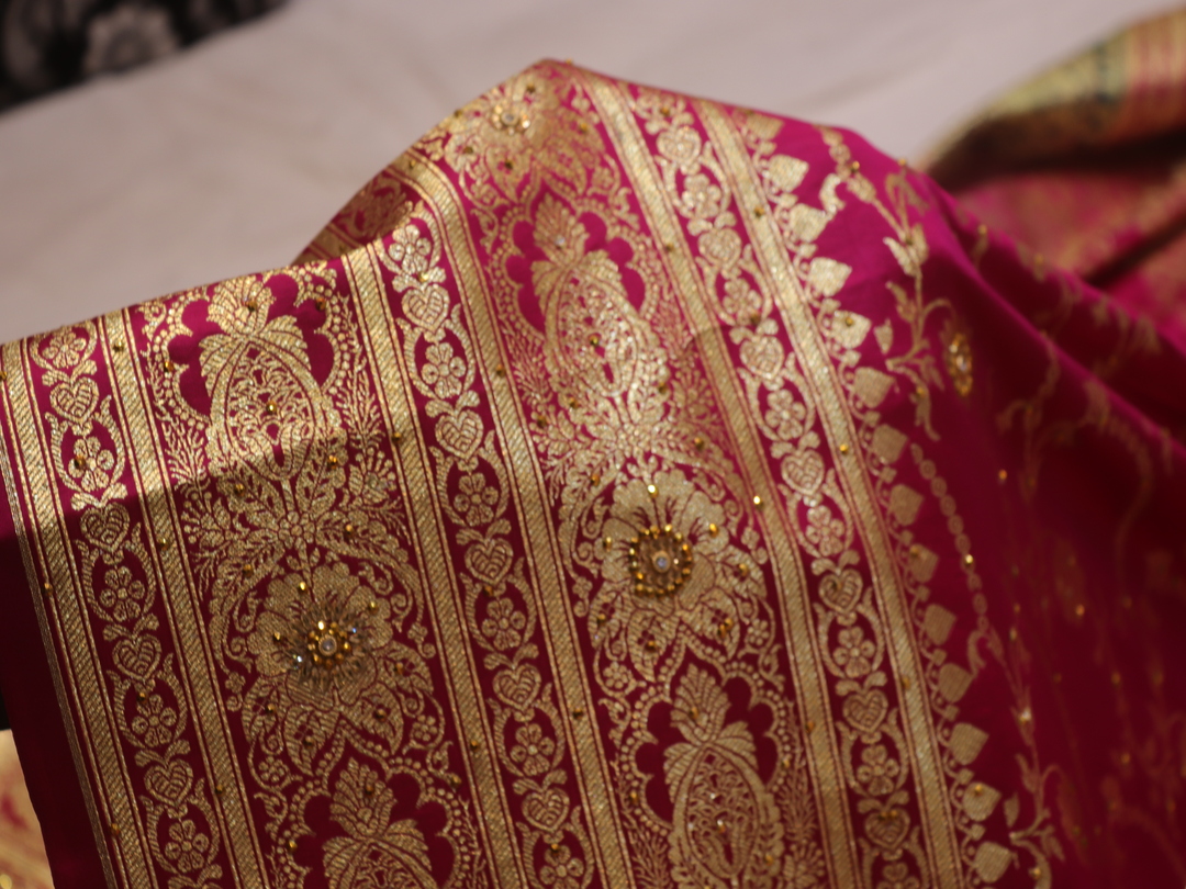 "The Tropical Green Duet" Premium Banarasi Silk Saree - Image 5