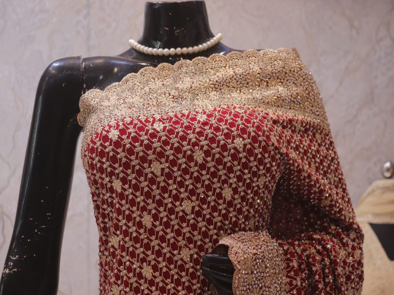 "The Antique Ruby" Premium Designer Saree