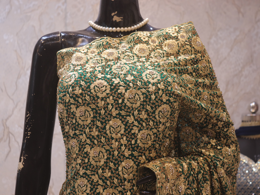 “The Turkish Green” Premium Designer Saree
