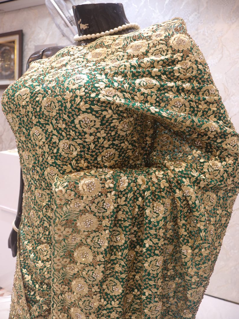 “The Turkish Green” Premium Designer Saree - Image 4