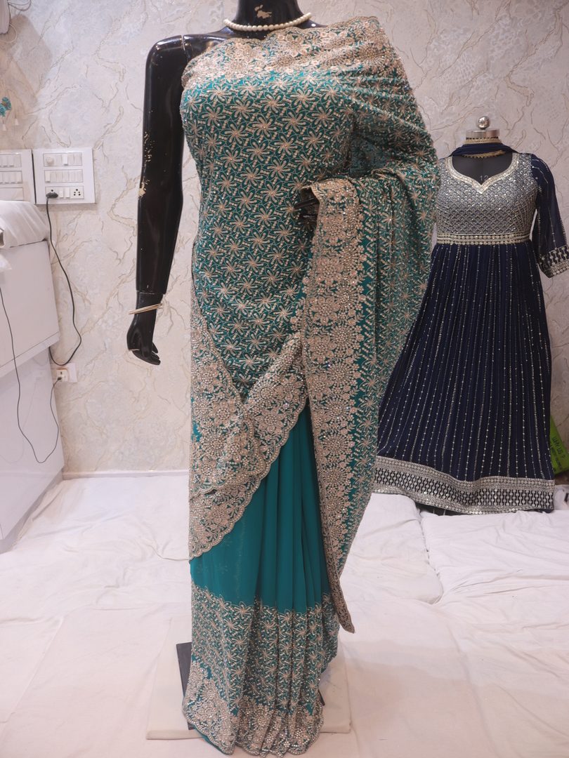 "The Cerulean Blue" Vol 29 Premium Designer Saree - Image 3