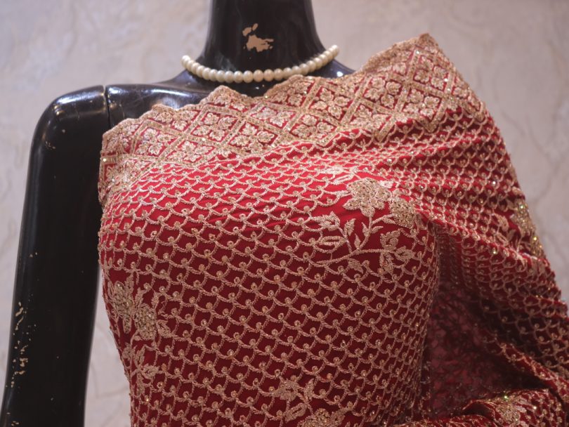 "The Raspberry Crystals" Premium Designer Saree