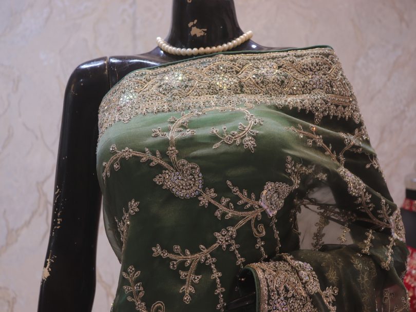 “The Dusty Green” Premium Designer Saree