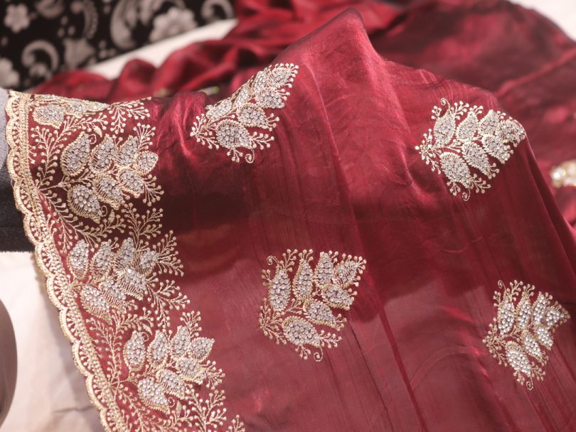 “The Maroon Splash” Premium Designer Saree - Image 5