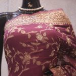 "The Dusty Purple" Premium Banarasi Chiffon Saree
