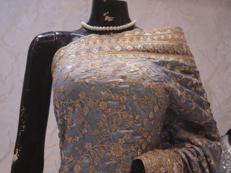 “The Baby Blue Eyes” Premium Designer Saree
