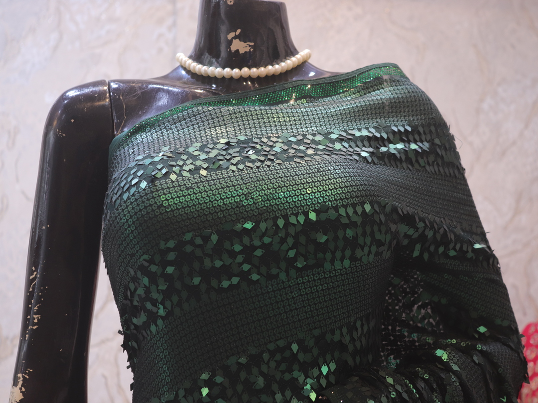 "The Dark Pine Green" Premium Designer Saree