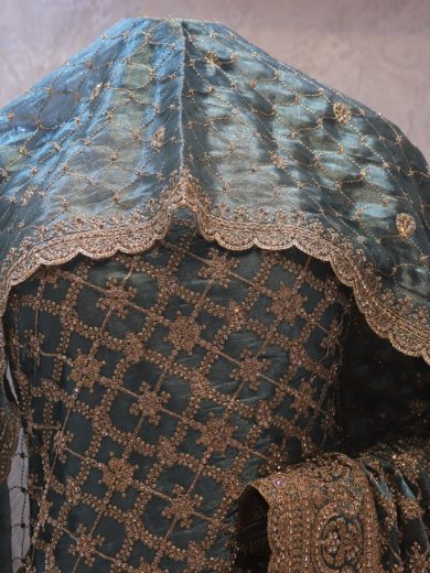 “The Queen Blue” Premium Designer Saree with Veil